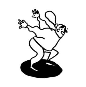 Figur setzt zum Sprung an